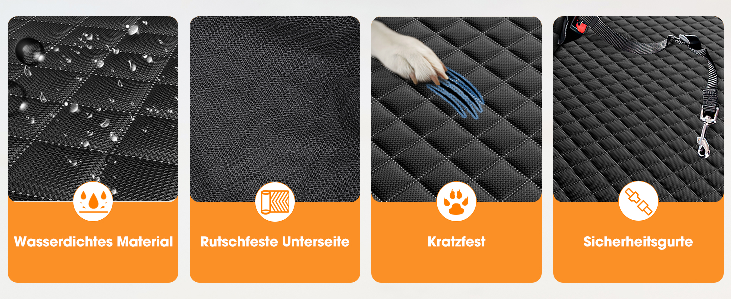 Автоматичний килимок для собак у машину JOEJOY, 137x120 см, чорний – захист заднього сидіння від бруду та подряпин