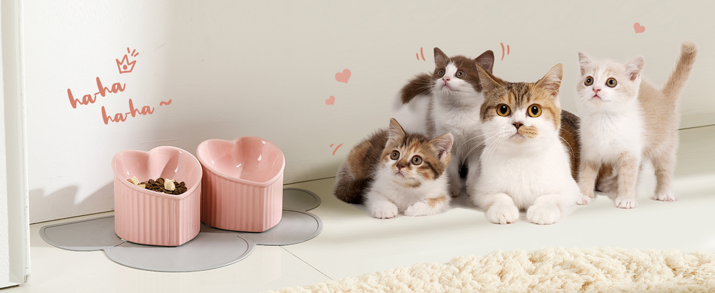 Набір мисок для котів Katzennapf Set: підняті миски, кераміка, проти ковзання, набір з 2 шт., зелений & темно-зелений