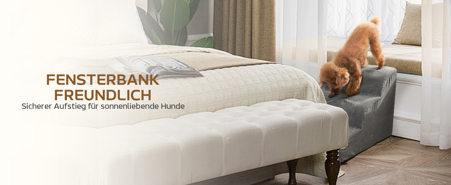 Сходинки для собак Mora Pets: 2 шт., 30 см, сірий, для маленьких собак та котів, з антиковзким покриттям