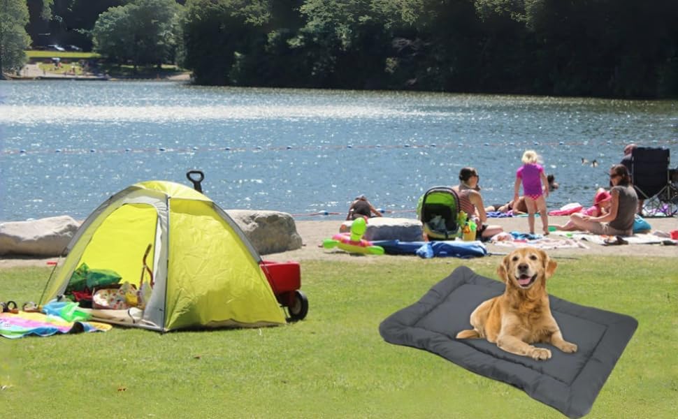 Водонепроникний килимок для собак, 90х60 см - портативне ліжко/матрац для маленьких, середніх та великих тварин. Підходить для подорожей, кемпінгу, авто, переноски та дому.