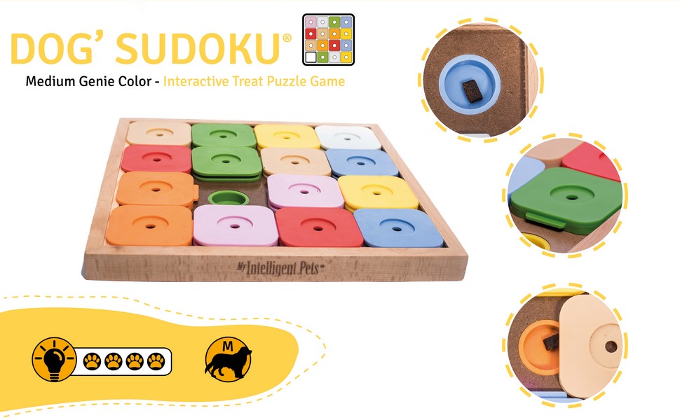 Інтерактивна іграшка-головоломка для собак Sudoku Genie Color – розвиваюча іграшка для інтелекту собак