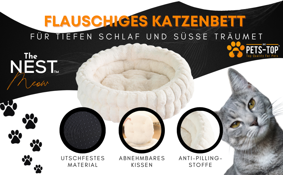 Килимок для котів PETS-TOP, плюшевий, круглий, м'який, миючий, для котів та маленьких собак, з неслизьким покриттям (Сірий, 50 см)