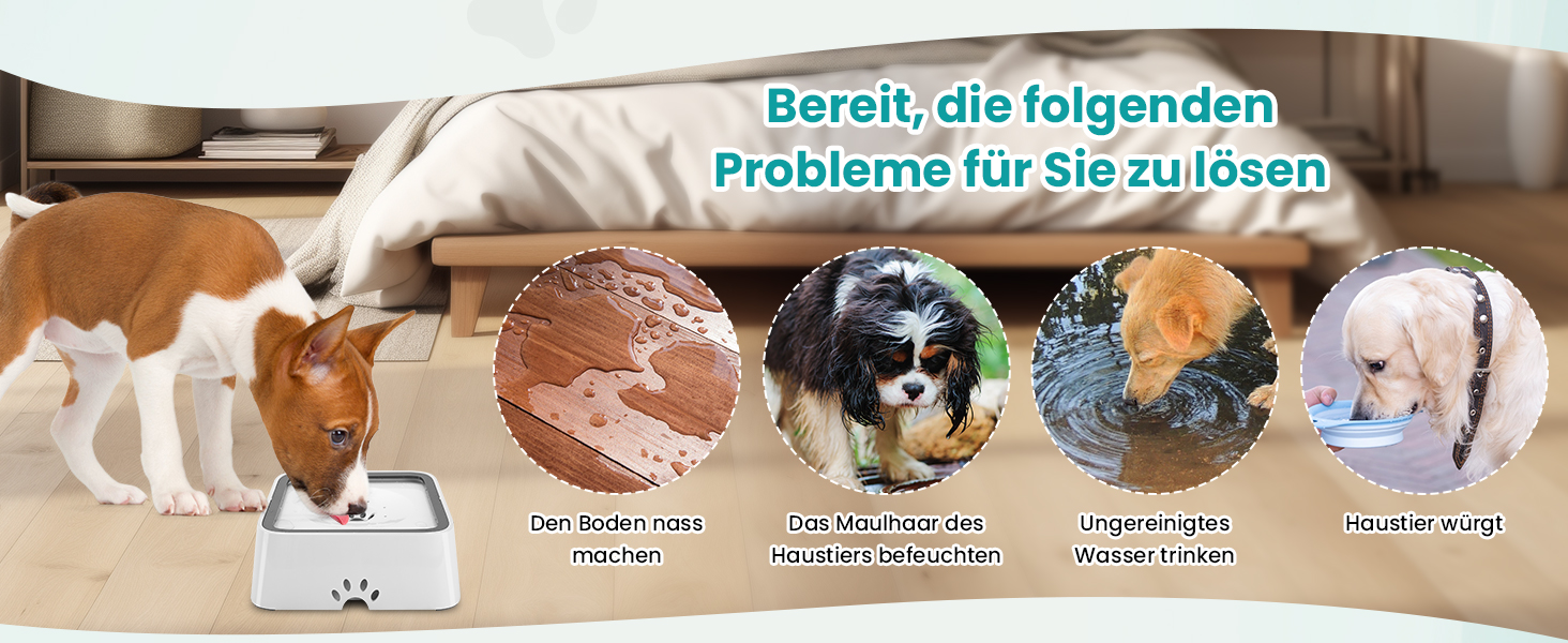 Миска для води Happy Hachi для собак з вугільним фільтром, повільний водопоїльник, нековзна, без витоків, для дому