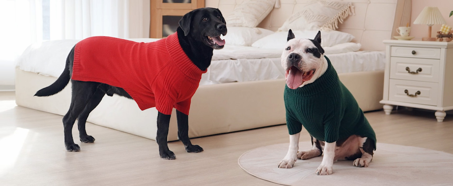 Зелений теплий зимовий пуловер для собак IECOii, великий розмір (XX-Large), для чихуахуа, бульдога, лабрадора