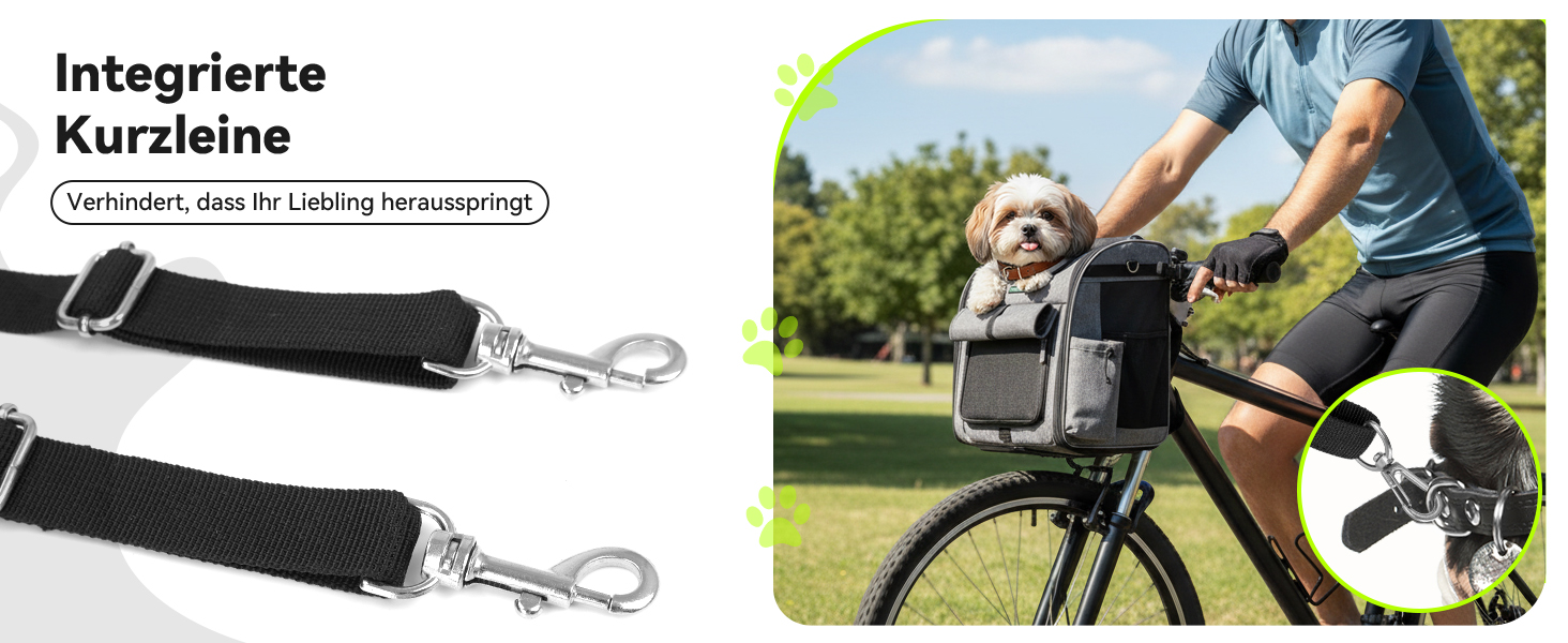 Корзина для собак на велосипед до 10 кг з міцною L-подібною кріпленням Φ80mm, складана, дихаюча, 4-в-1 (рюкзак, сумка через плече, автокрісло), з комфортним подушкою та світловідбиваючими смугами