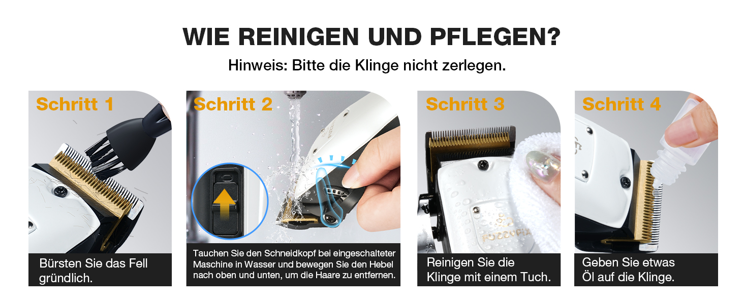 Професійна машинка для стрижки собак Leise з нержавіючої сталі, для густого та кучерявого хутра