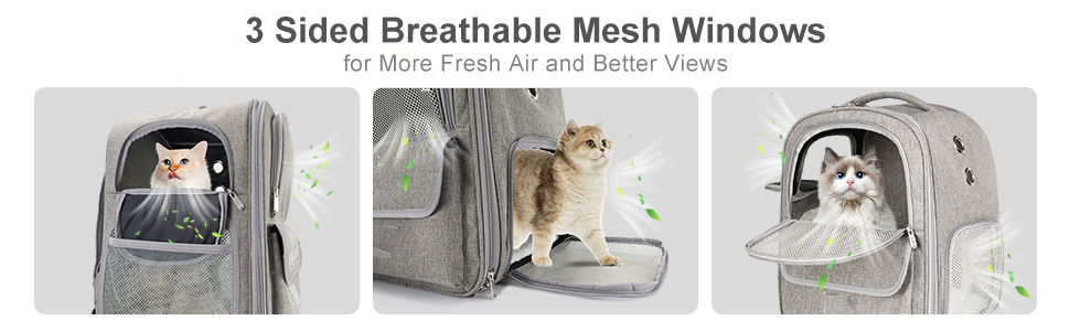 Рюкзак-переноска для котів та собак, дихаючий, сірий | Qlfyuu