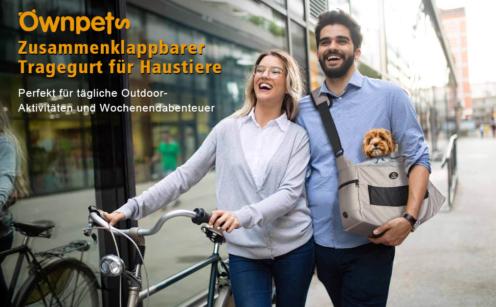 Сумка-переноска для собак Ownpets, сіра, до 6 кг, з регульованим ременем та кишенями, 42x25x14 см