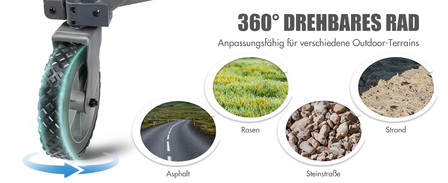 Складаний візок-тележка PORTAL знімний тканний дах, 100 кг, для кемпінгу, саду, пляжу, покупок, блакитний