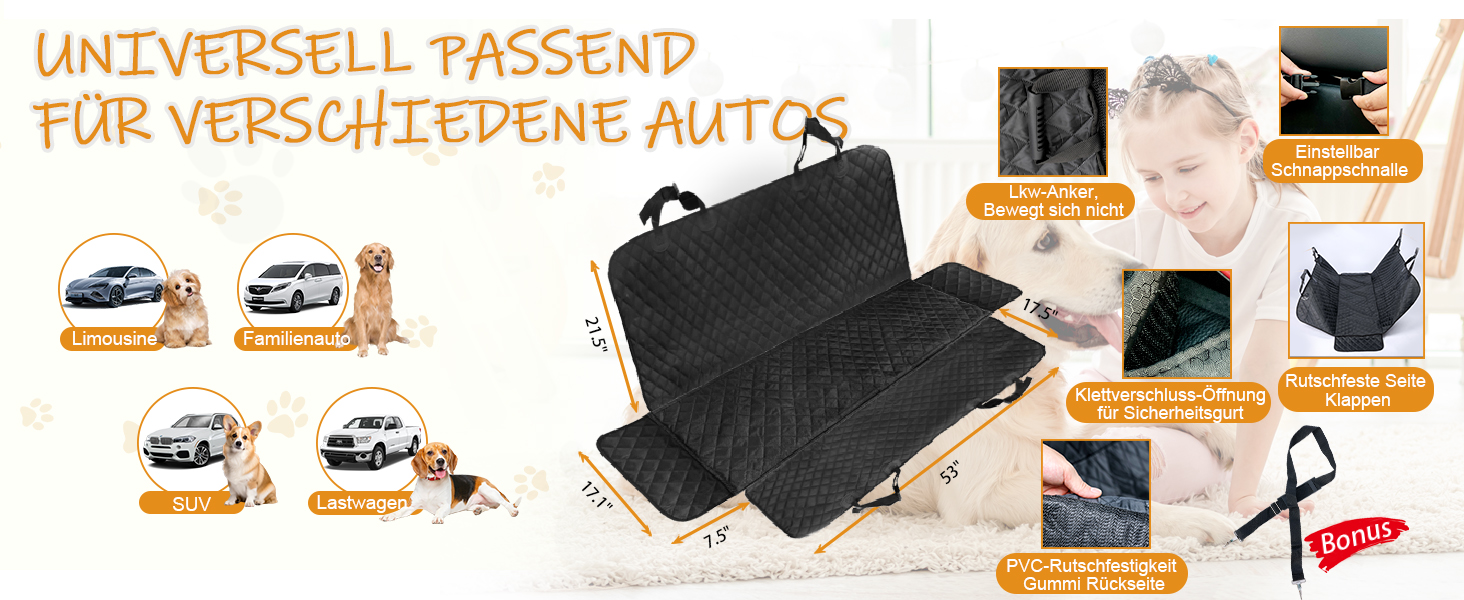 Захисний килимок для собак у автомобіль - Moveland, антиковзаюча, водонепроникна, для авто, вантажівок та SUV