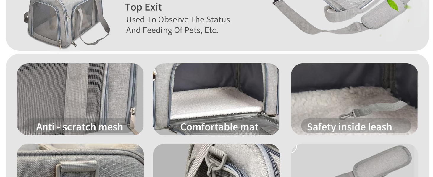 Транспортна сумка для кота/собаки PETCUTE, чорна, L, з підкладкою та плечовим ременем