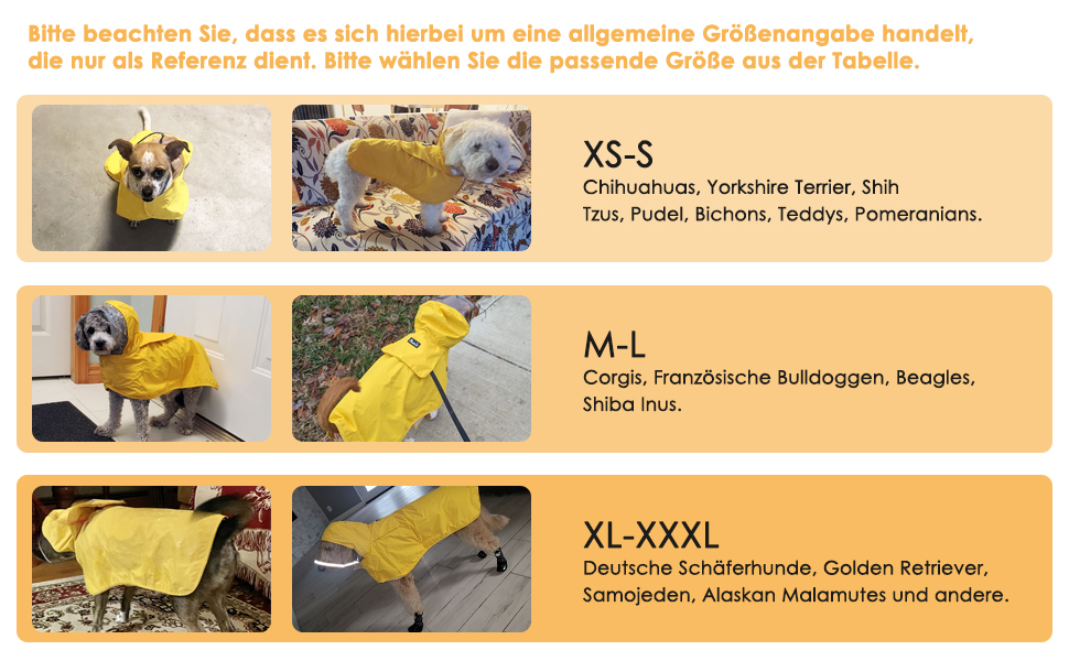 Регенкожух для собак SlowTon: водонепроникний, двошаровий, з капюшоном, світловідбиваючими смугами та кишенею. Підходить для собак маленьких, середніх та великих порід. Колір: жовтий.