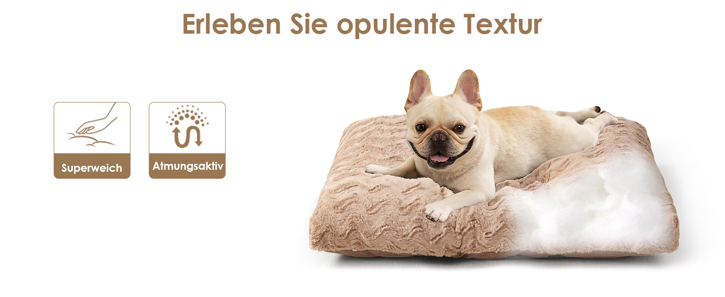 Килимок для собак великих порід EHEYCIGA, 104x68 см, XL, коричневий, з штучним хутром та льоном