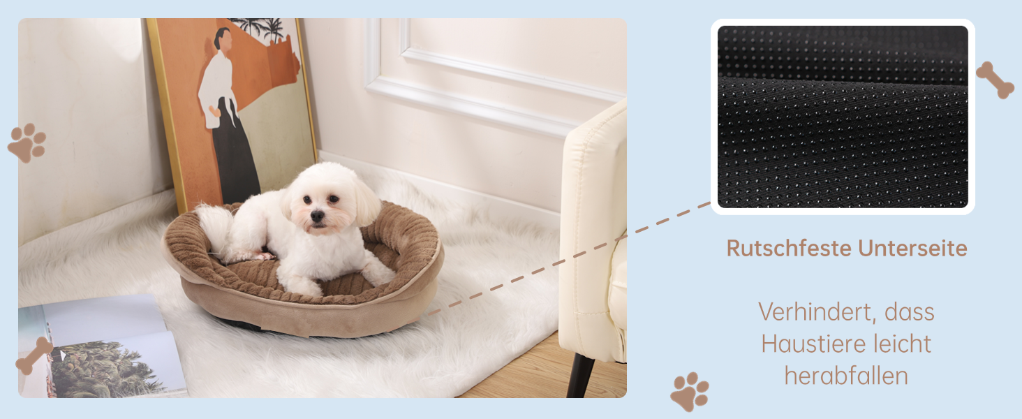 М'яка підстилка для собак та котів, лежанка для тварин, антиковзаюча, хакі, 50x45x17 см