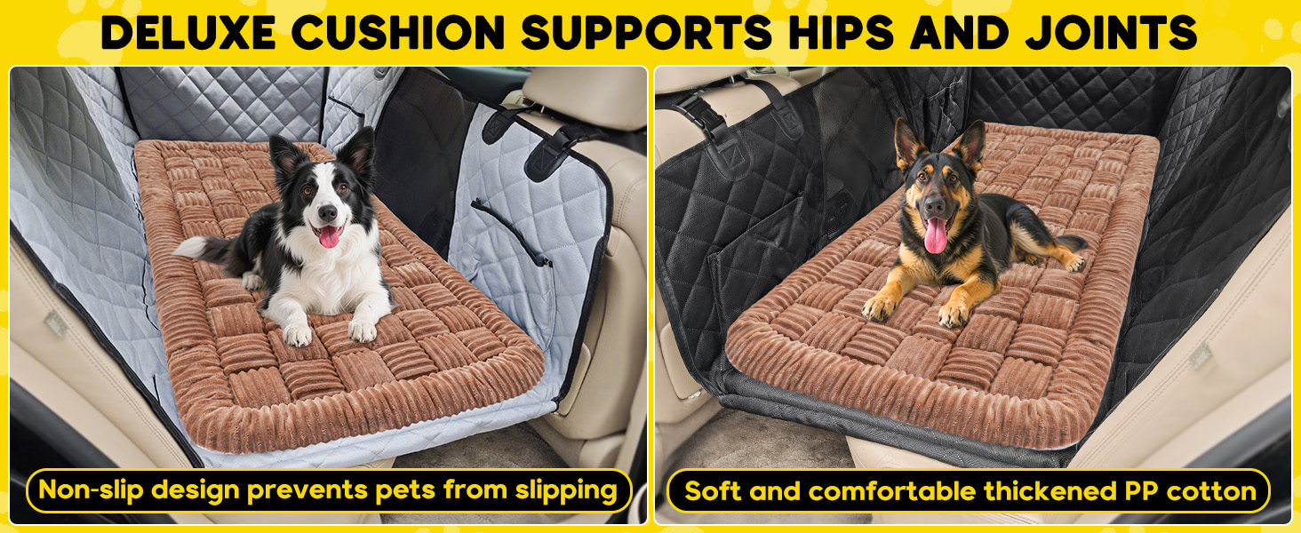 Лоіон килимок для собак в авто, м'який, захист заднього сидіння, великі собаки, антиковзаючий, легко миється, стійкий до подряпин, комфортний, 127x62.5 см, коричневий