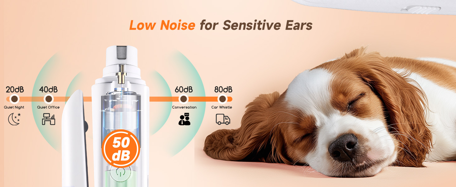 Електричний триммер для когтів Nobleza 2 в 1 з LED-підсвічуванням для собак та котів середніх та маленьких порід