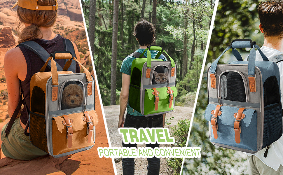 PETCUTE Рюкзак для собак і котів, дихаючий, для маленьких тварин, з відбиваючими смугами, складаний, знімний килимок, страхувальний ремінь, для прогулянок (зелений)