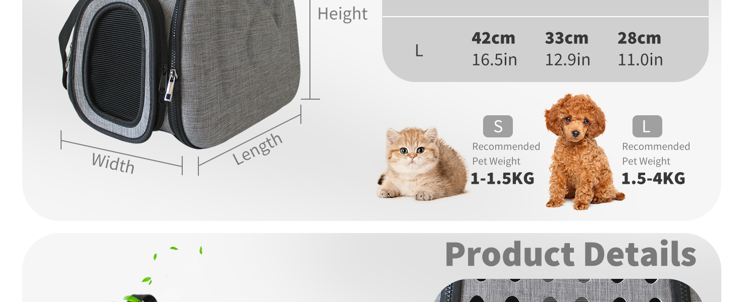 Транспортна сумка для собак і котів, переноска для тварин, дорожня сумка-переноска для маленьких собак і котів, до 4 кг, рожевий колір