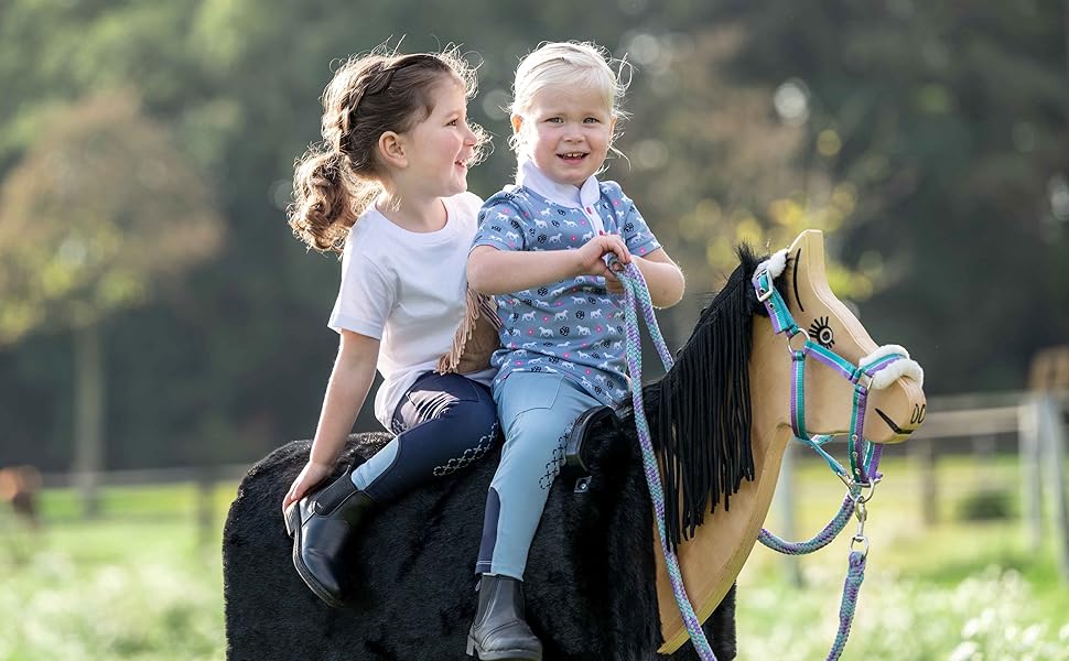 Безвуздечний трензель HKM Funny Horses для іграшкових коней, чорний/рожевий, розмір Shetty, пластикова іграшкова вуздечка