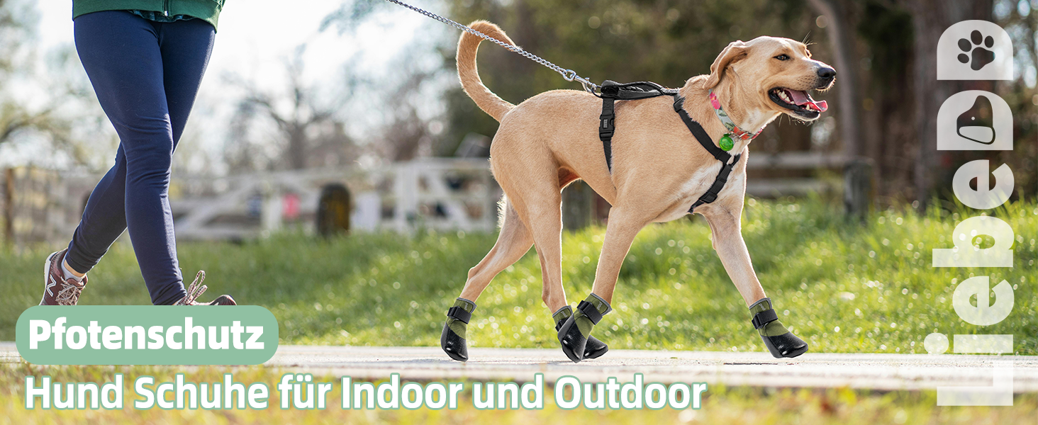 Взуття для собак LiebeDD: 4 шт., захист лап, антиковзаючі, водонепроникні, зелені, XL