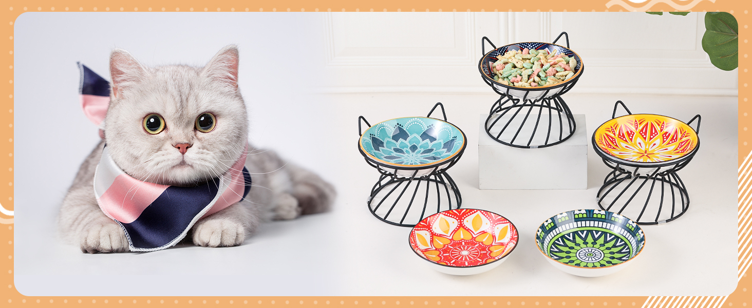 Підвищений годівниця для котів, кераміка, анти-блювотна, 250 мл, темно-синій