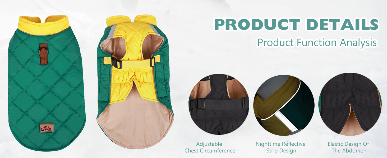 PETCUTE Водонепроникний зимовий дощовик для собак, теплий дощовик для собак середніх та великих порід, з світловідбиваючими смугами, з отвором для шлейки, сірий+блакитний