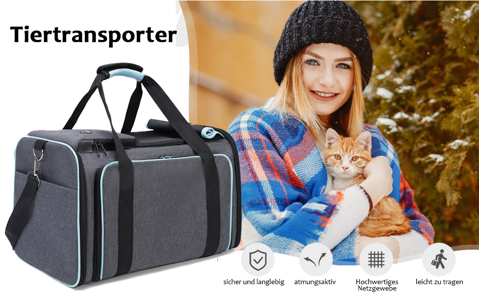 Транспортна переноска для кота Wuudi, складана сумка для собак, переноска для кота для подорожей літаком/автомобілем, дихаюча переноска для кота, маленькі собаки в авто