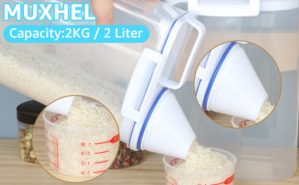 Контейнер для корму для собак MUXHEL, 4 шт., об'єм 2 л, з мірним стаканчиком, зручне зберігання корму для тварин