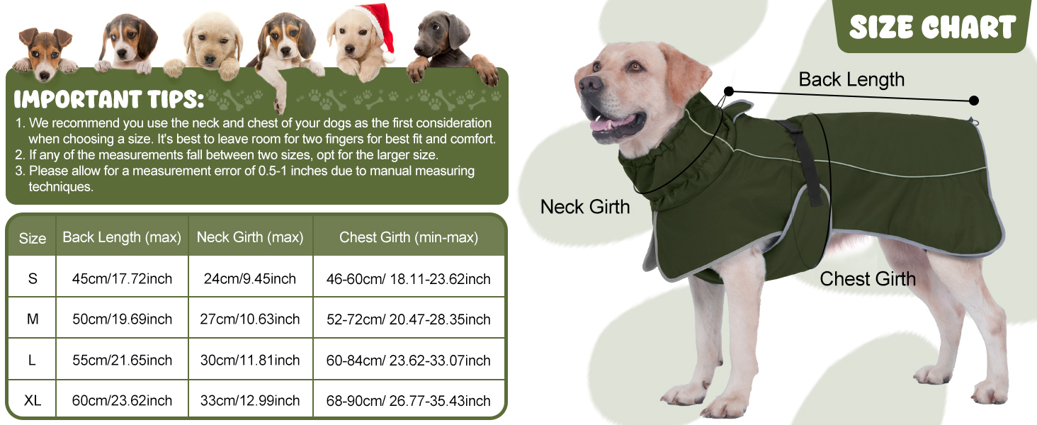 Водонепроникна куртка для собак HezzLuv, світловідбиваюча, вітрозахисна, тепла зимова куртка з м'яким флісовим підкладкою для собак маленьких та великих порід, для активного відпочинку на природі, кемпінгу та походів у холодну погоду (M(спина: 50см), армійний зелений)