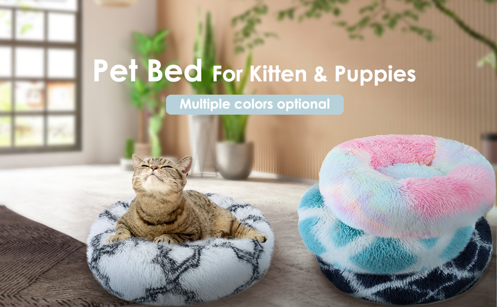 Килимок для кота та собаки 50x50 см, круглий, плюшевий, чорний