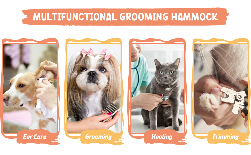 Набір для грумінгу собак та котів MACUNIN: гамак, інструменти для стрижки кігтів, аксесуари для миття. Підходить для собак та котів будь-якого розміру.