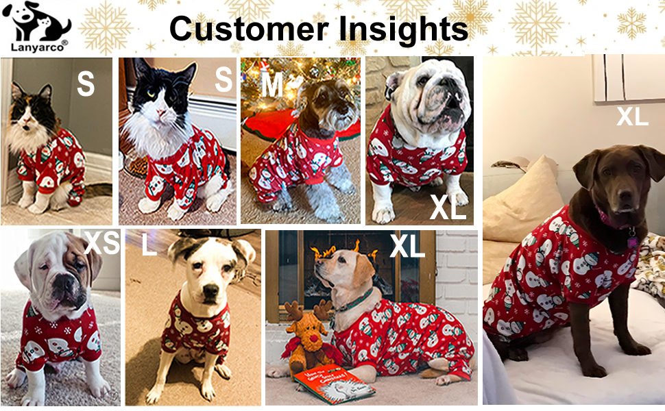 Піжама для собак Lanyarco з оленем, червона, бавовна, середній розмір, довжина спини 50.8 см