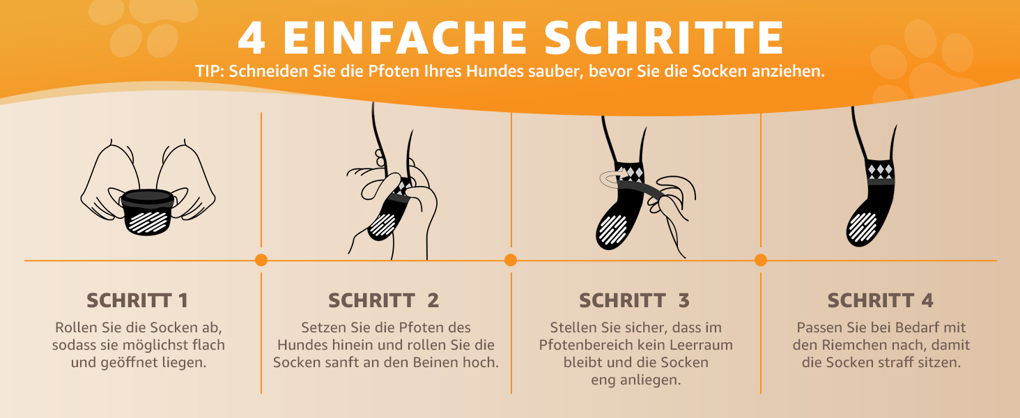 Шкарпетки для собак PICK FOR LIFE 4 шт. Захист лап, антиковзаючі, з клямками для твердих дерев'яних підлог, чорного кольору. Підходять для маленьких, середніх та великих собак.