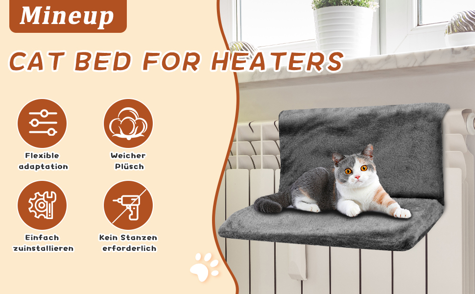 Ліжко для котів на радіатор, гамак для котів на батарею, лежанка для котів та дрібних тварин, ліжко для котів на опалення, гамак для котів на будь-які радіатори