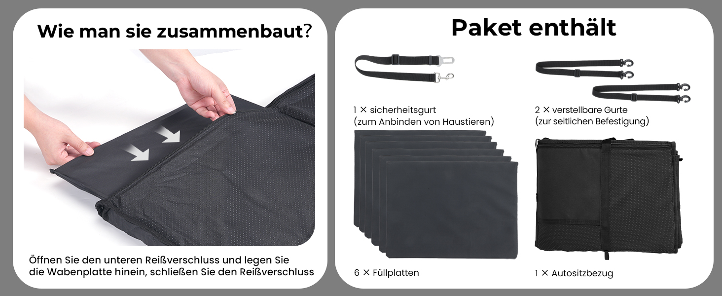 Плед для собак у машину Pecute з жорсткою основою, 133*62 см, сірий. Захист сидіння, антиковзаюча поверхня, до 150 кг. 3-в-1: збільшення сидіння, чохол, сітка для собак. Водонепроникний, антицарапин, текстура софи.