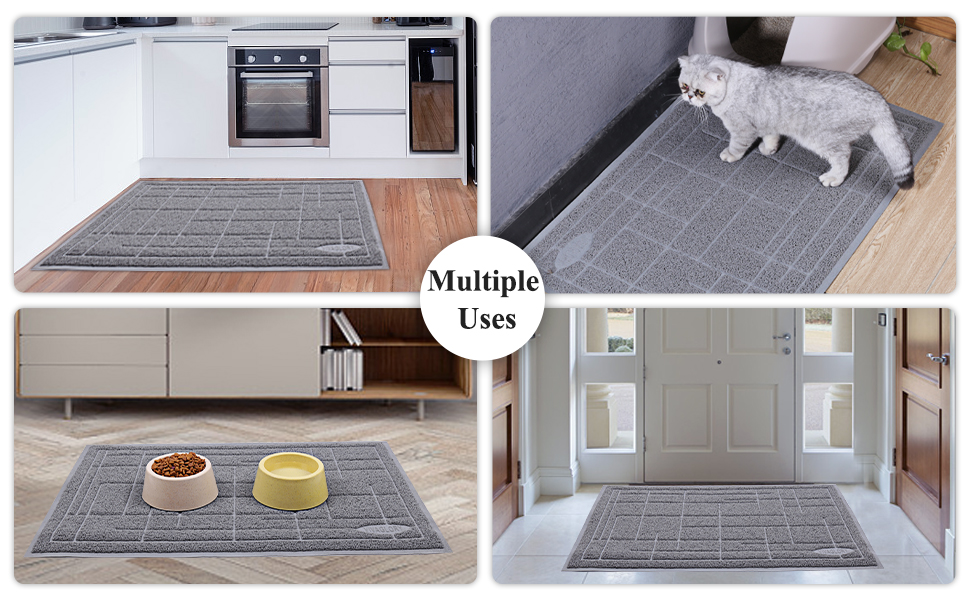 Килимок для котячого туалету VIVAGLORY, 90x60 см, сірий - миється, для збору наповнювача