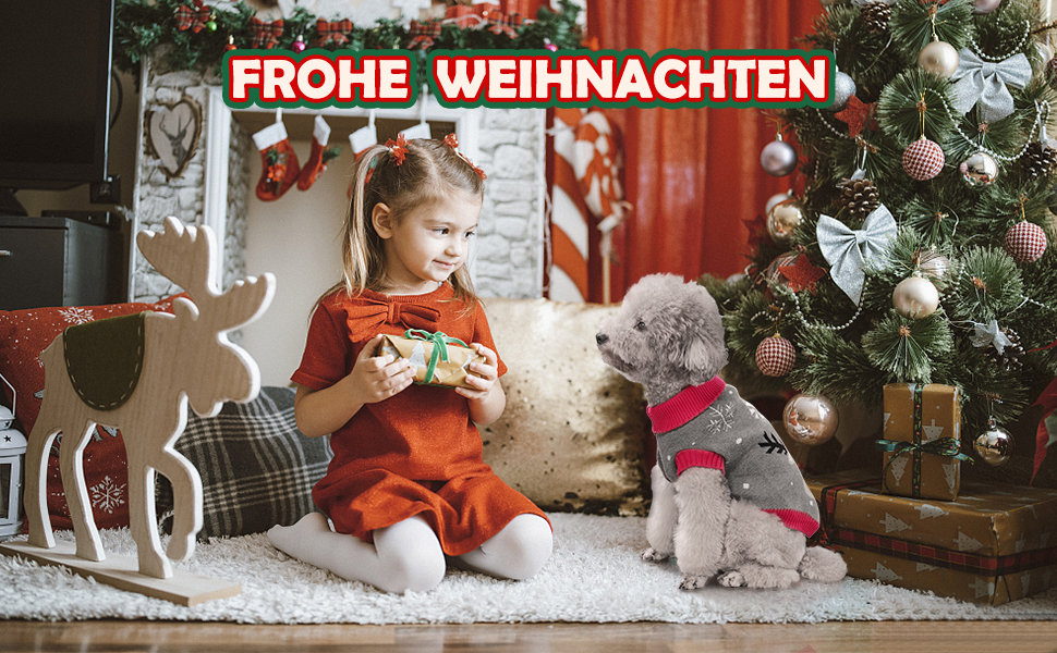 Пуловер для собак Elch Weihnachten: теплий зимовий пуловер з ролетним коміром для маленьких та середніх собак, сірий, XXL