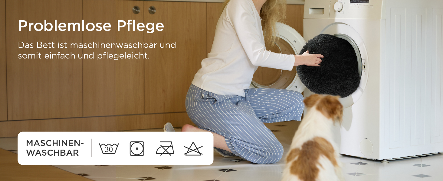 Кругле ліжко для котів BEDSURE Ø 60 см, м'яке, плюшеве, для котів та маленьких собак, 60x60x14 см