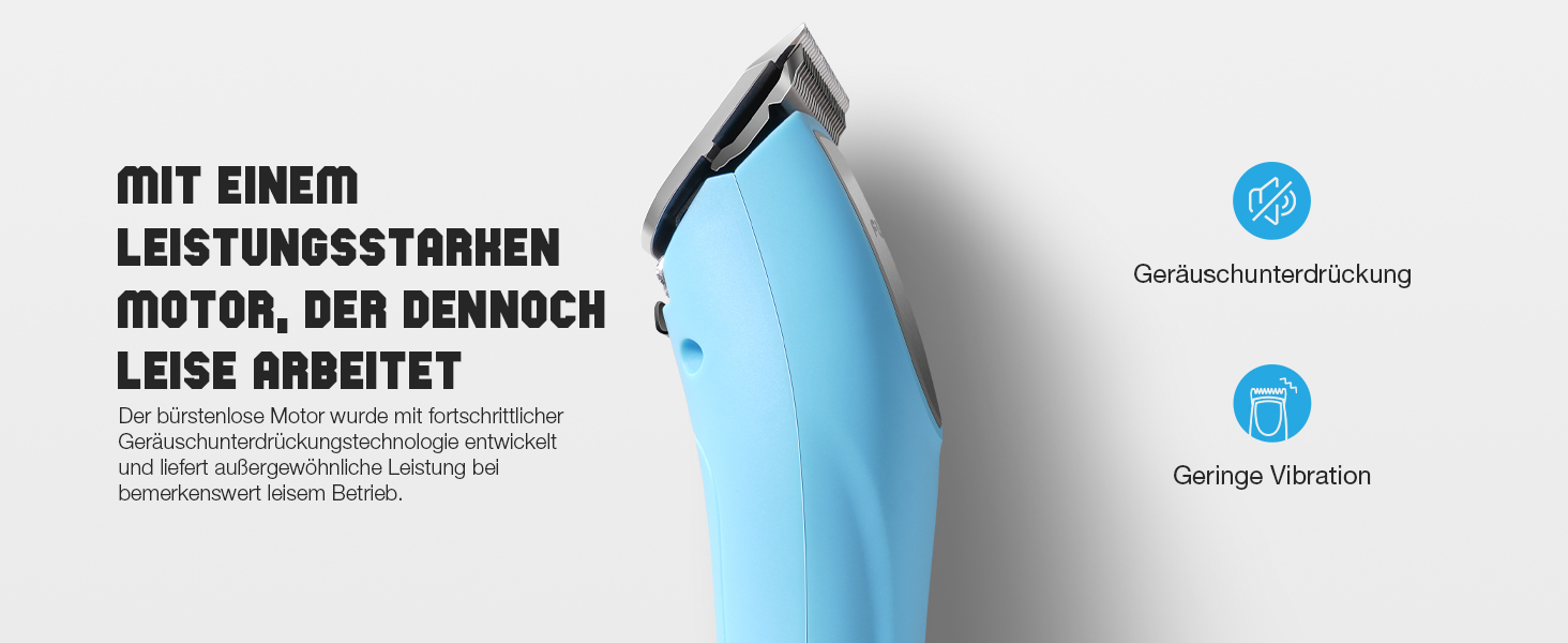 Професійна машинка для стрижки собак FuzzyFix: 2 швидкості, ергономічний дизайн, для собак та котів, стрижка густого, довгого та кучерявого хутра, блакитна