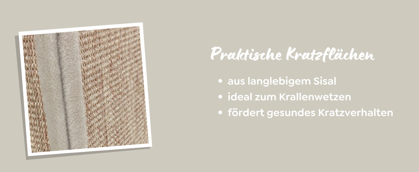 Кігтеточка TRIXIE Juno сіра, 116 см - двоярусна кігтеточка з 2 печерами, лежаком та килимом з сизалю - зручна та стійка