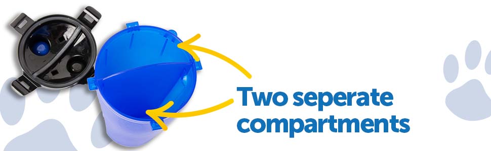 Водяна пляшка для собак PawPride 2-в-1 з двома мисками, вилкауф-система, для прогулянок, подорожей, кемпінгу та хатнього використання