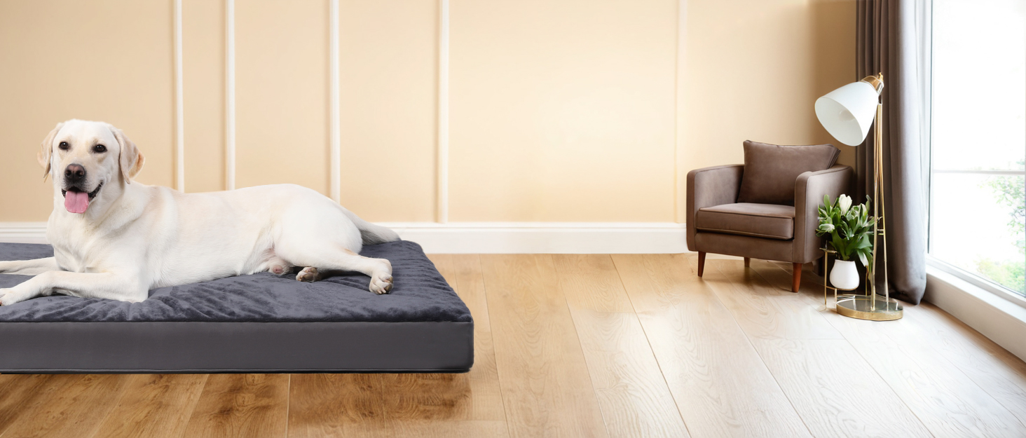 Ортопедичне ліжко для собак Favodormir, велике та середнє, 91x69x7 см, сіре, водонепроникне, для дому та вулиці