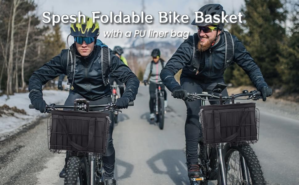 Складаний велосипедний кошик Spesh для передньої/задньої частини з PU-вкладишем, 33x20x22 см