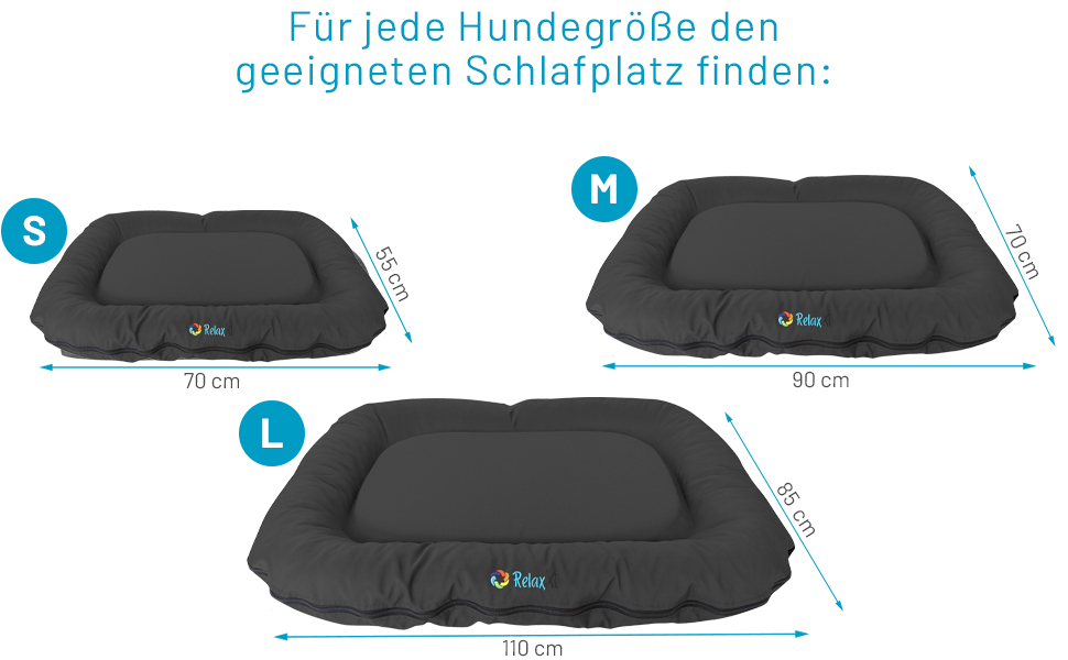 Ортопедичне собаче ліжко для відпочинку на вулиці Luna: 70x55 см, 60°C, Vicochaum, стійке до подряпин, для маленьких собак (M, Чорний)