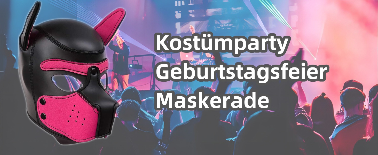 Маска для собак, м'яка, з вухами, Petpay, для святкування Halloween та вечірок (XL, чорна)