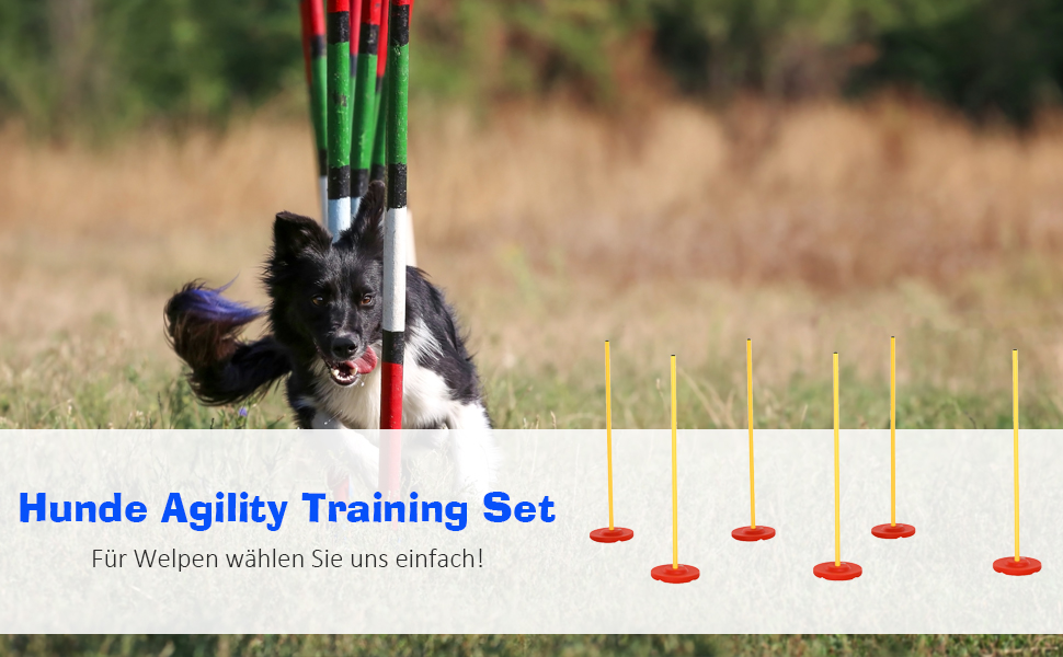 Набір для аджиліті PawHut для собак: 3 елементи, тренування, стрибки, перешкоди, слалом, регульована висота, сумка