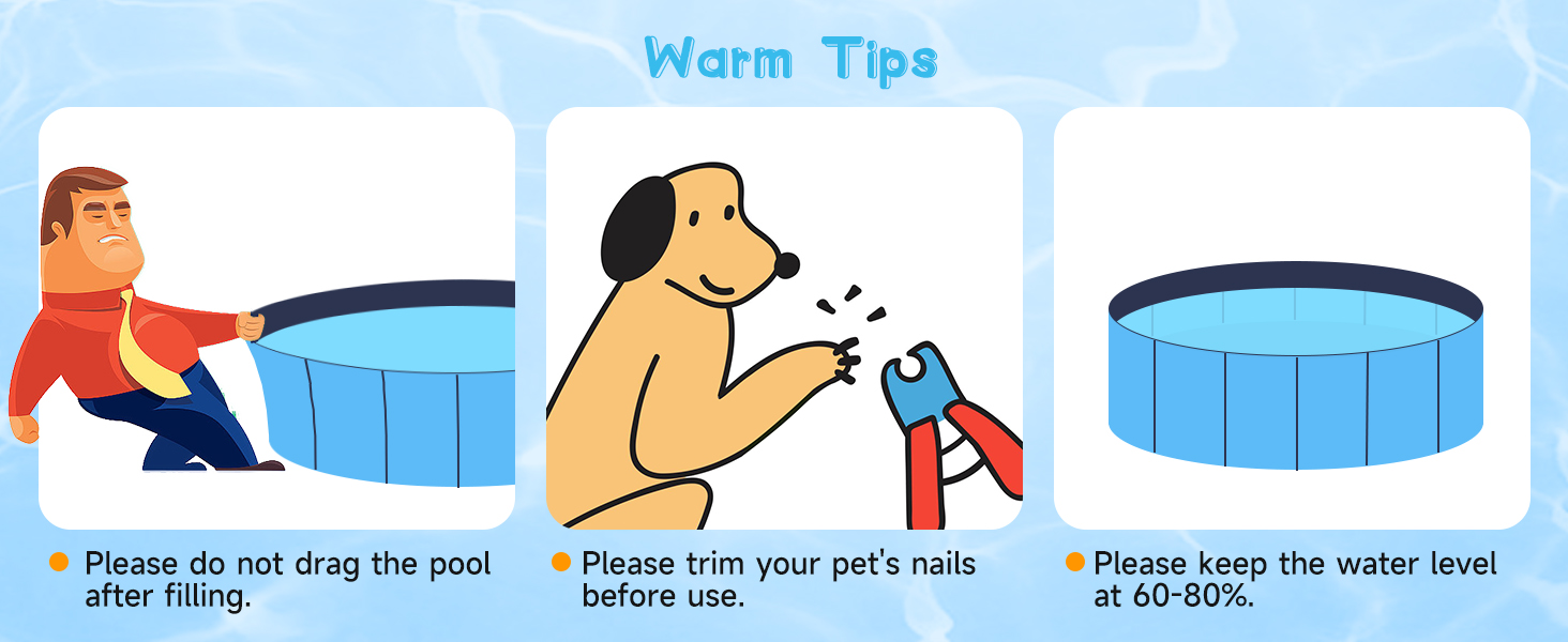 Басейн для собак Nobleza - басейн-плавальний басейн для великих і малих собак, котів, 80*20 см та 120*30 см, блакитний та жовтий