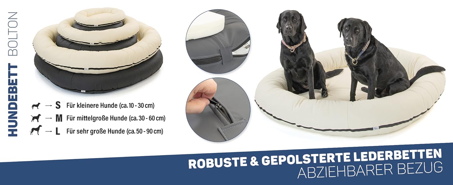 Wallace & Jones Преміум лежанка для собак Болтон, 63x50 см, штучна шкіра, для маленьких собак, темний сірий колір