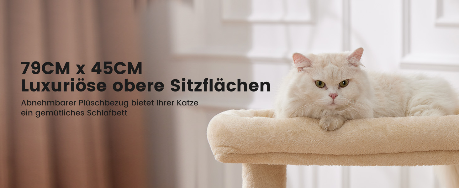 Дерев'яний кігтеточки для котів Gardner Pet Katzenbaum, 105 см, з платформою, 2 печерами, кошиком, сірий, для дому