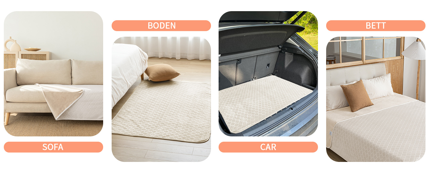 Водонепроникний килимок для собак 80x100 см, Outdoor, миється, для великих собак, м'який, двосторонній, захист дивану, сірий+бежевий, темно-сірий + бежевий